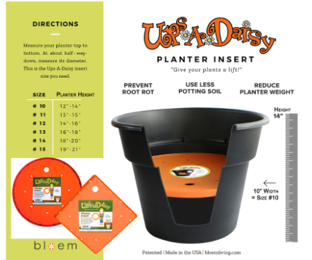 Ups-A-Daisy Planter Insert 11″ – Terra Cotta
